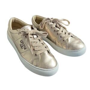 TORY BURCH‎ AMALIA  SNEAKERS METALLIC NAPPA LEATHER ROSE GOLD SIZE 7.5M